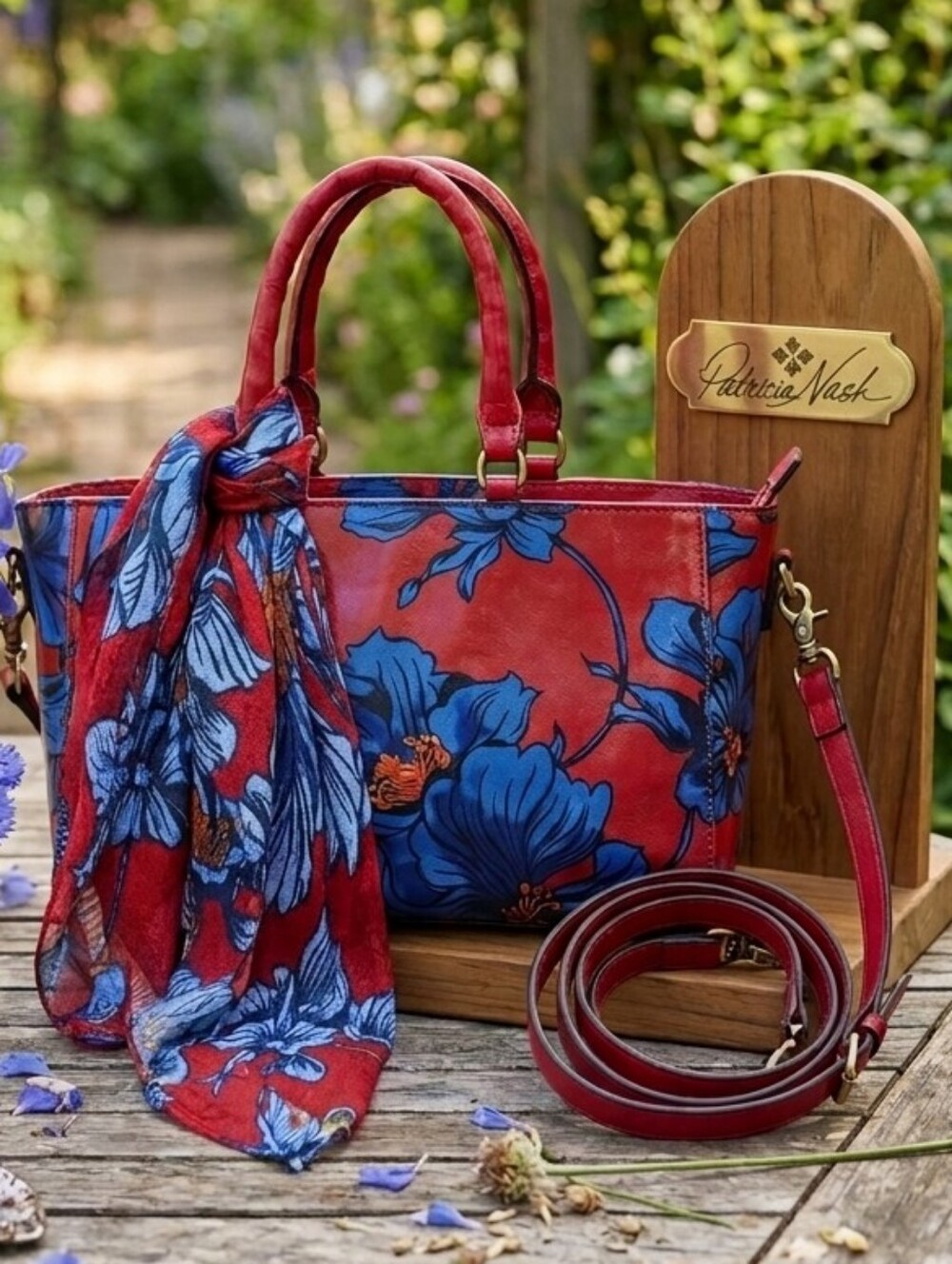 Patricia Nash 2 PC SET - Aileen Satchel with Floral Print Scarf - Picture 11 of 12